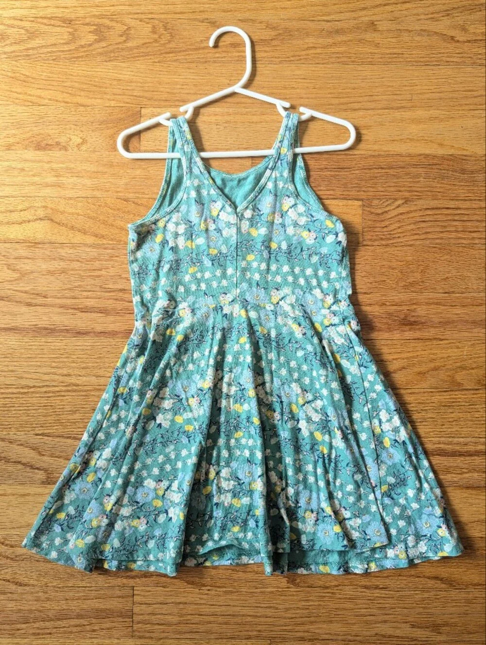 Old Navy Teal Floral Tank Dress for Girls, XS